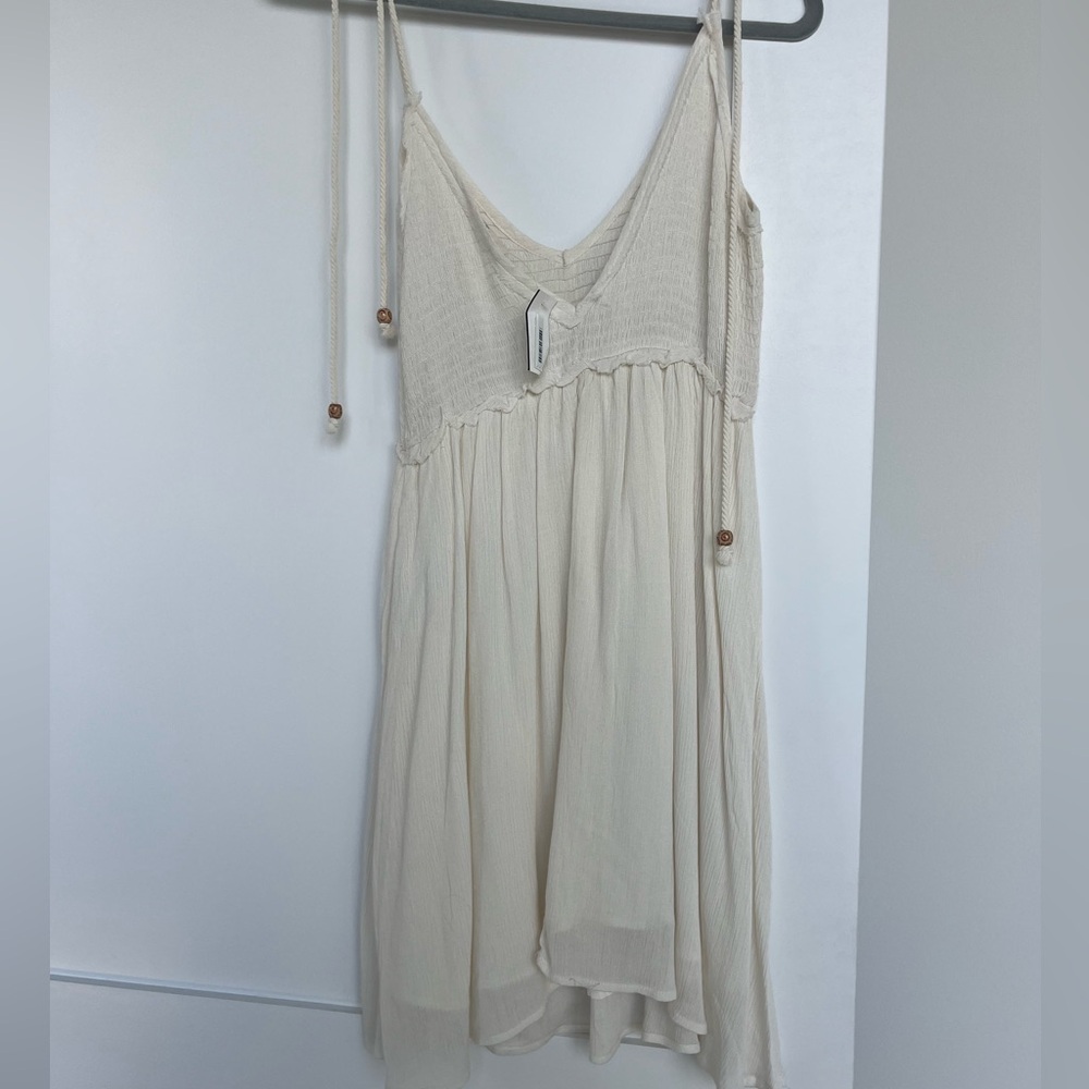 Ivory tie strap beach dress